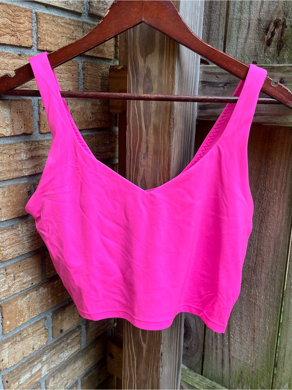 Offline by Aerie Bright Pink V-Neck Active Tank Top